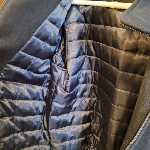 Calvin Klein Wool Blend Bomber Coat - Navy Blue - Men's Medium - Picture 4 of 7